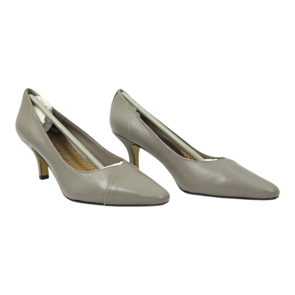 Bella Vita WOW Taupe Pump Womens Size 5 M Kitten Heel Kidskin Leather NEW - Picture 2 of 15